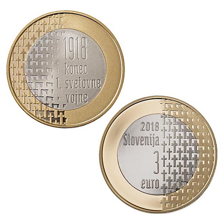 (afbeelding voor) 3 Euromunt Slovenie 2018 UNC